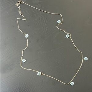 Elegant Gold Necklace with Blue Accents